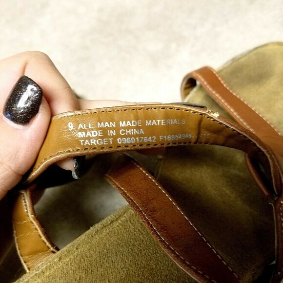 Merona Womens   Size 9 Brown  Open Toe Slingback 4" Wedge Sandals - Picture 9 of 10